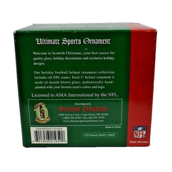 Tennessee Titans NFL Team Helmet Christmas Ornament By Scottish Christmas - Picture 4 of 7